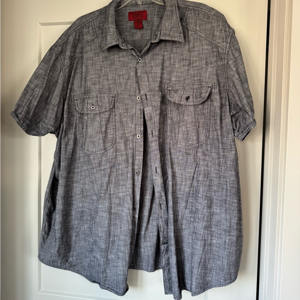 The Foundry Supply Co. Men's Short-Sleeve Button-Down Shirt in Gray